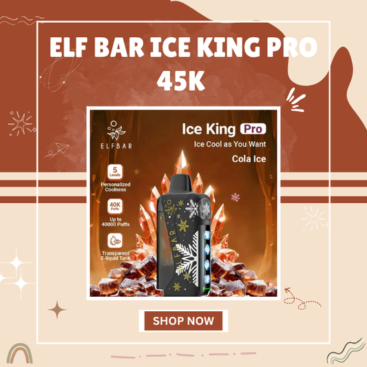 Elf Bar Ice King Pro 45k puffs disposable vape with transparent tank